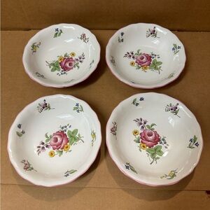 Spode Marlborough Sprays Coupe Cereal Bowls Set Of 4